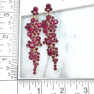 Jewelry - Red Crystal Rhinestone Chandelier Earrings Jewelry - Red Crystal Rhinestone Chandelier Earrings